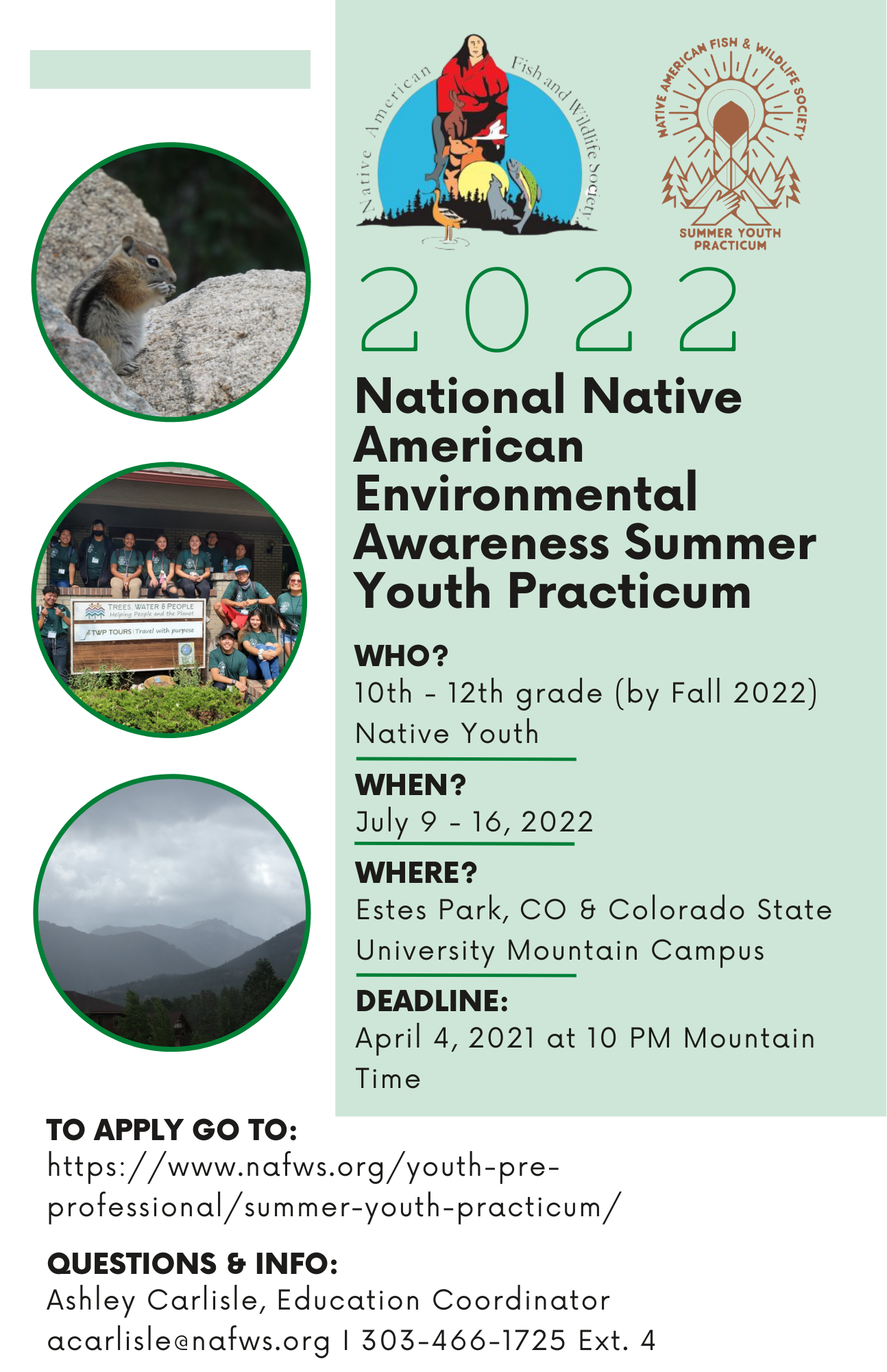The Native American Fish & Wildlife Society Offers Summer Youth